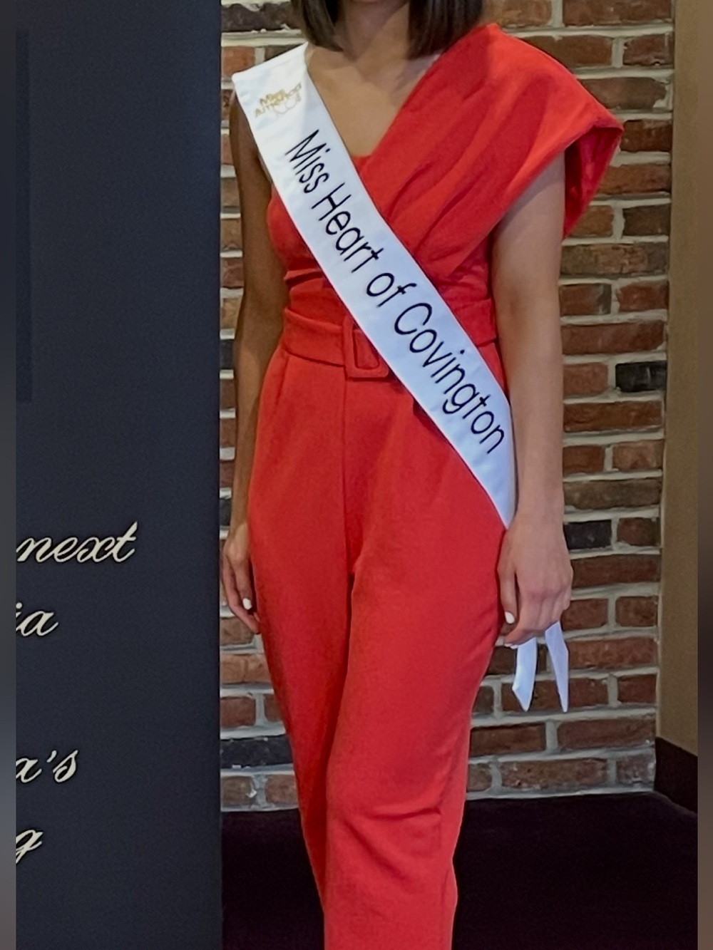 Orange Women's Belted V-Neck Jumpsuit